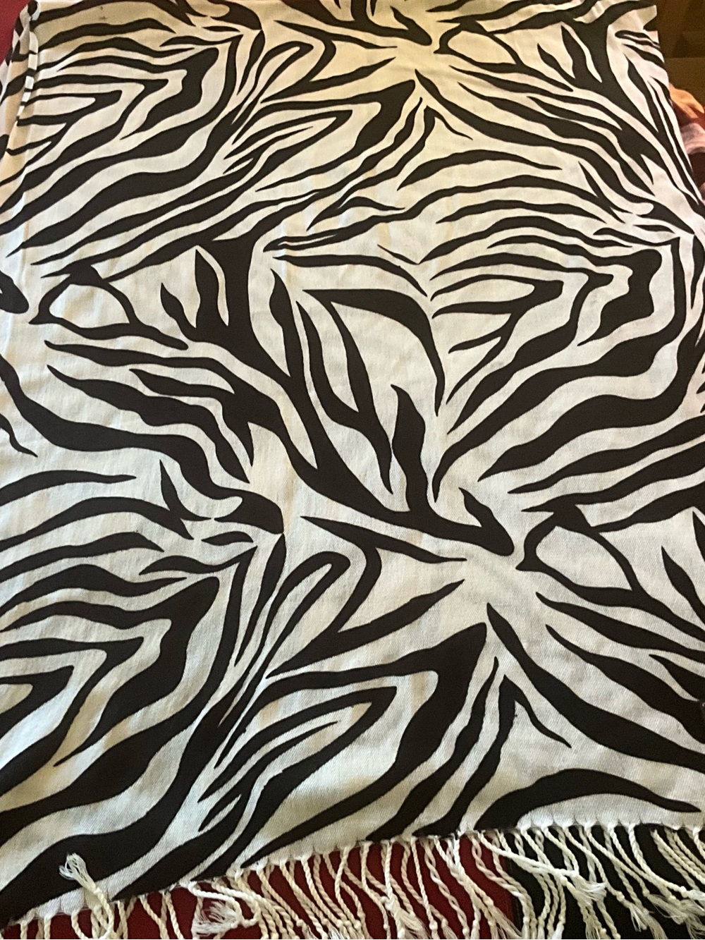 pashmina Black & White Zebra Stripe Scarf